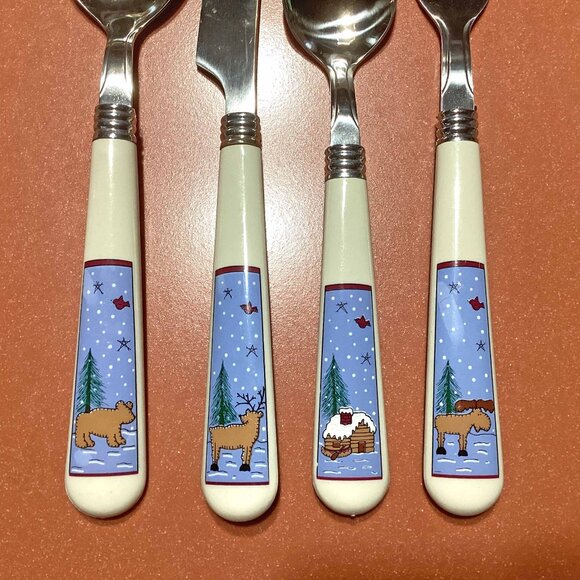 Stainless Flatware 48pc Service for 12 Decorative Handles - Picture 3 of 3